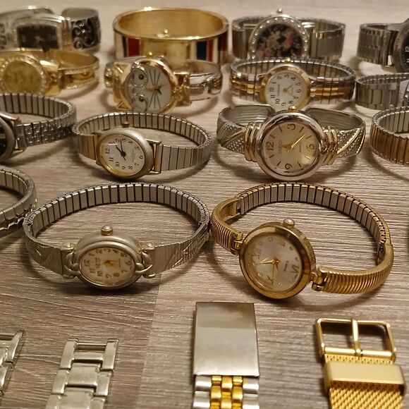 Lot 35+ Watches Parts/Repair ALL Metal Timex Pulsar Seiko  display picture 1